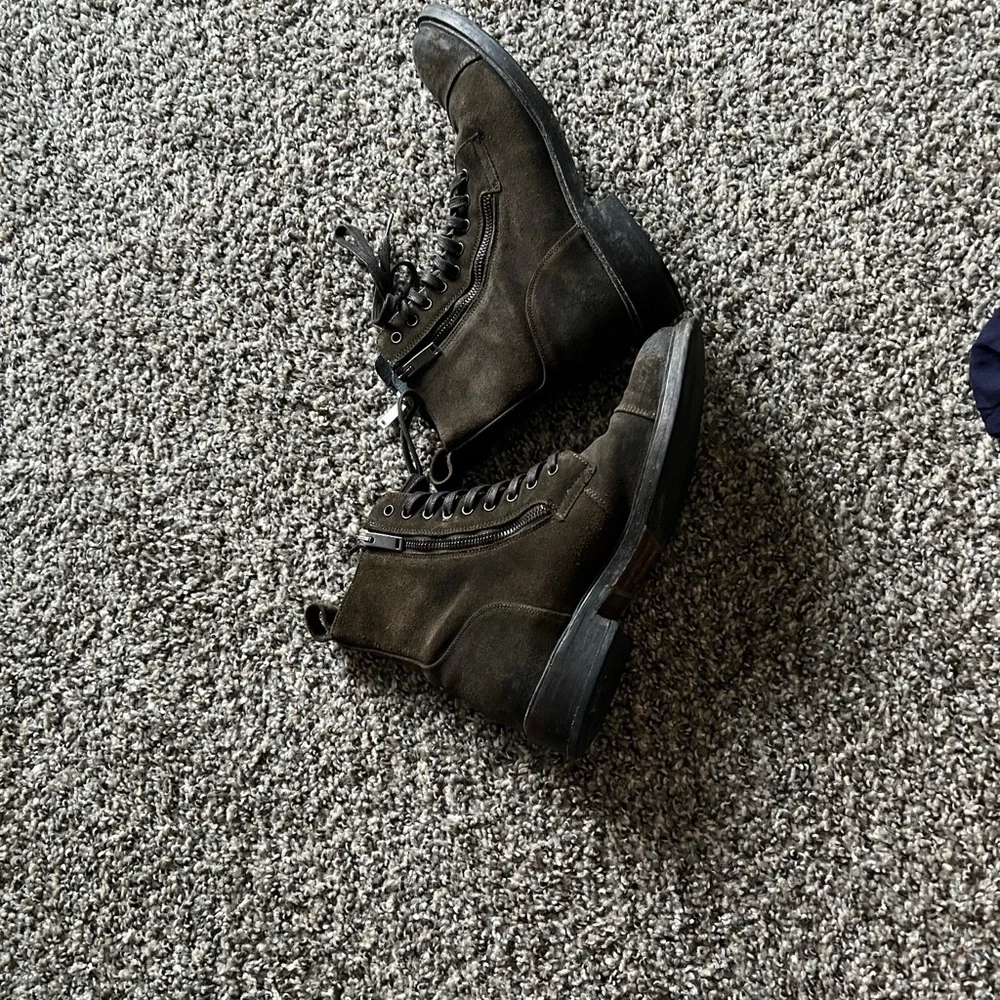 Thursday Boot Company Olive Green Suede Combat Boots